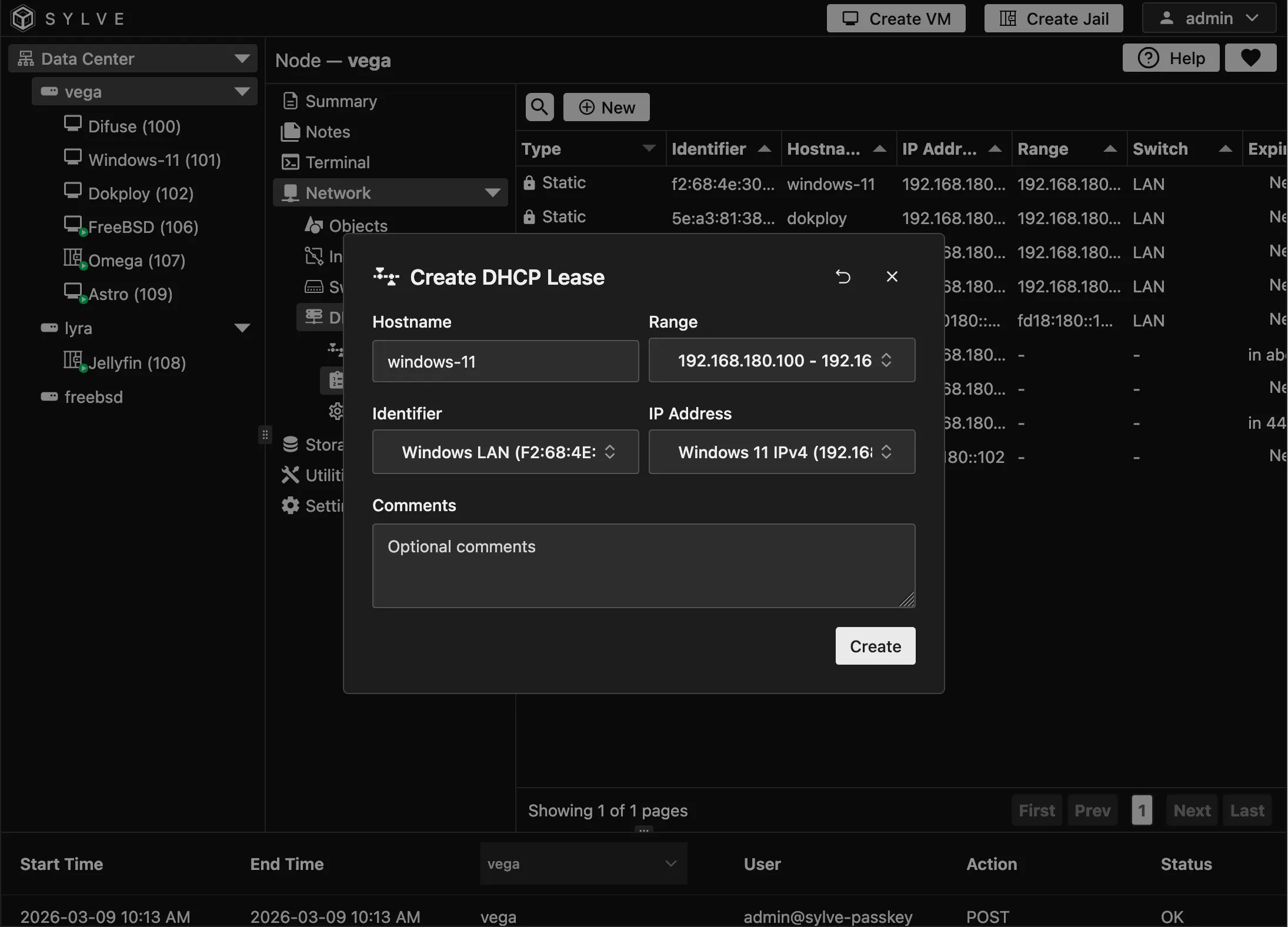 DHCP - Create Static Lease