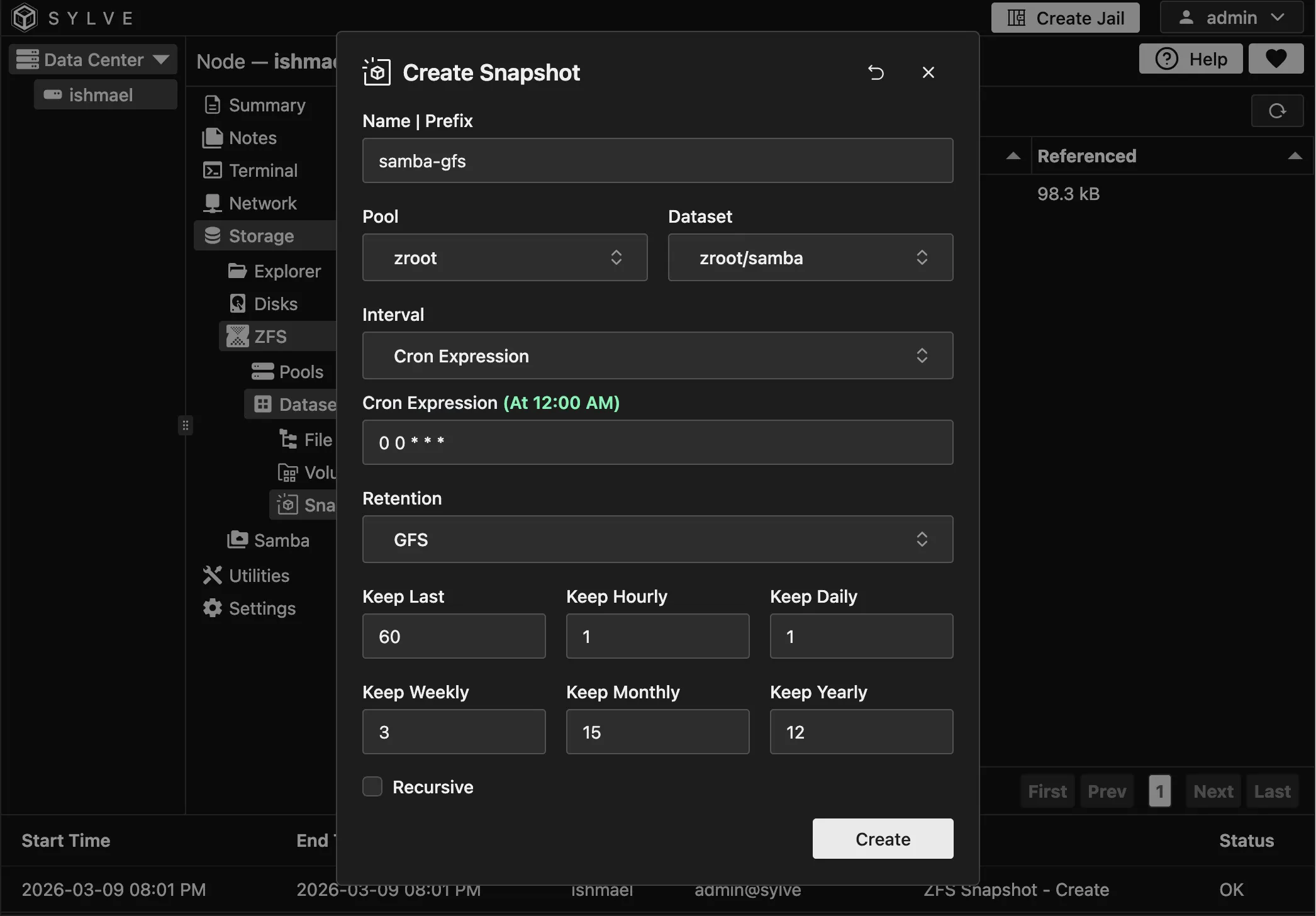 Snapshot with Complex Interval and Retention Policy