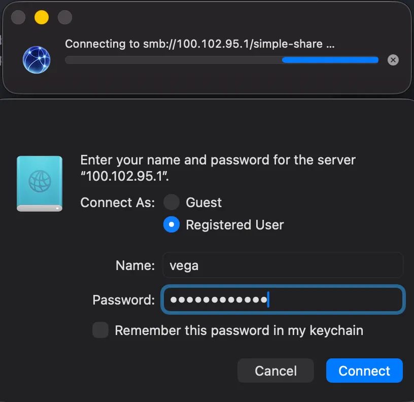 Authenticating with the server