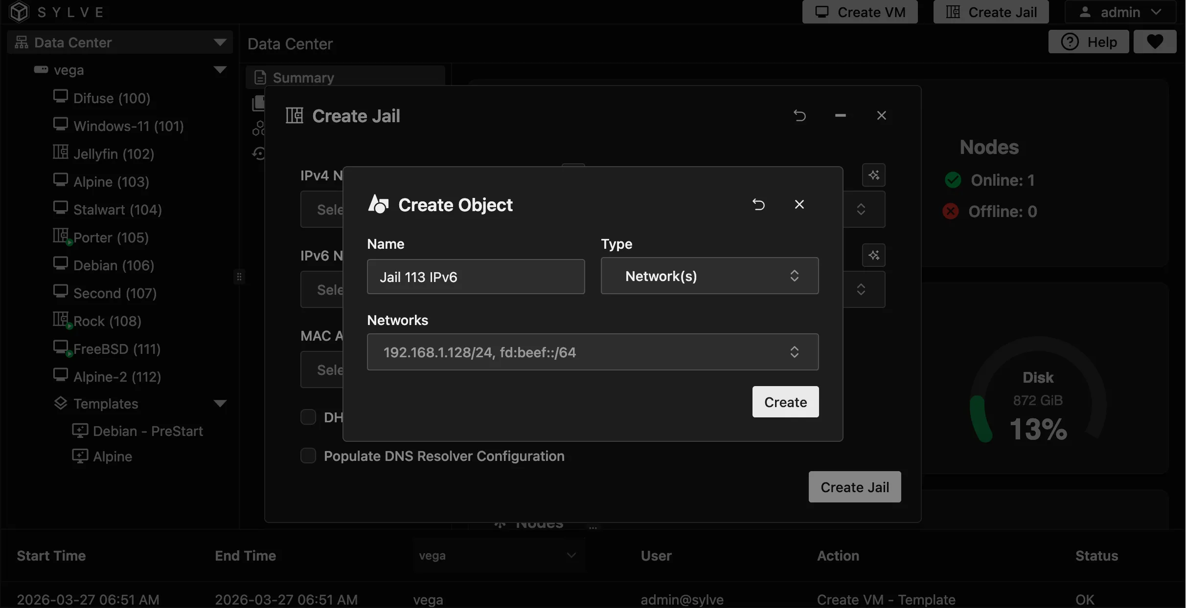 Network - Create Object