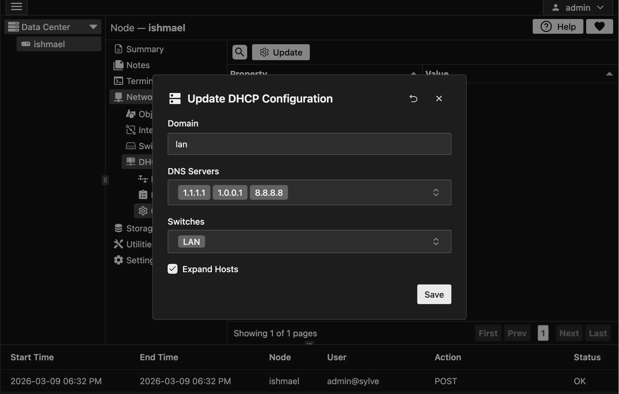 DHCP/DNS Config - Update