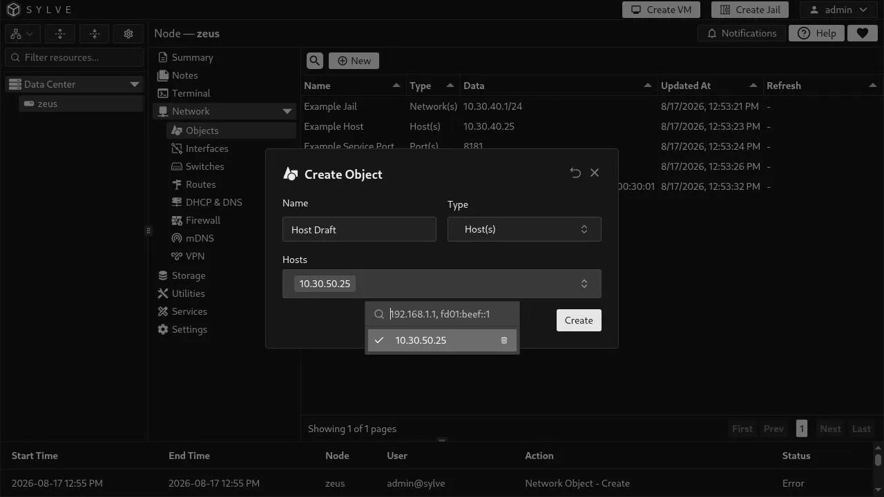 Creating a Host object