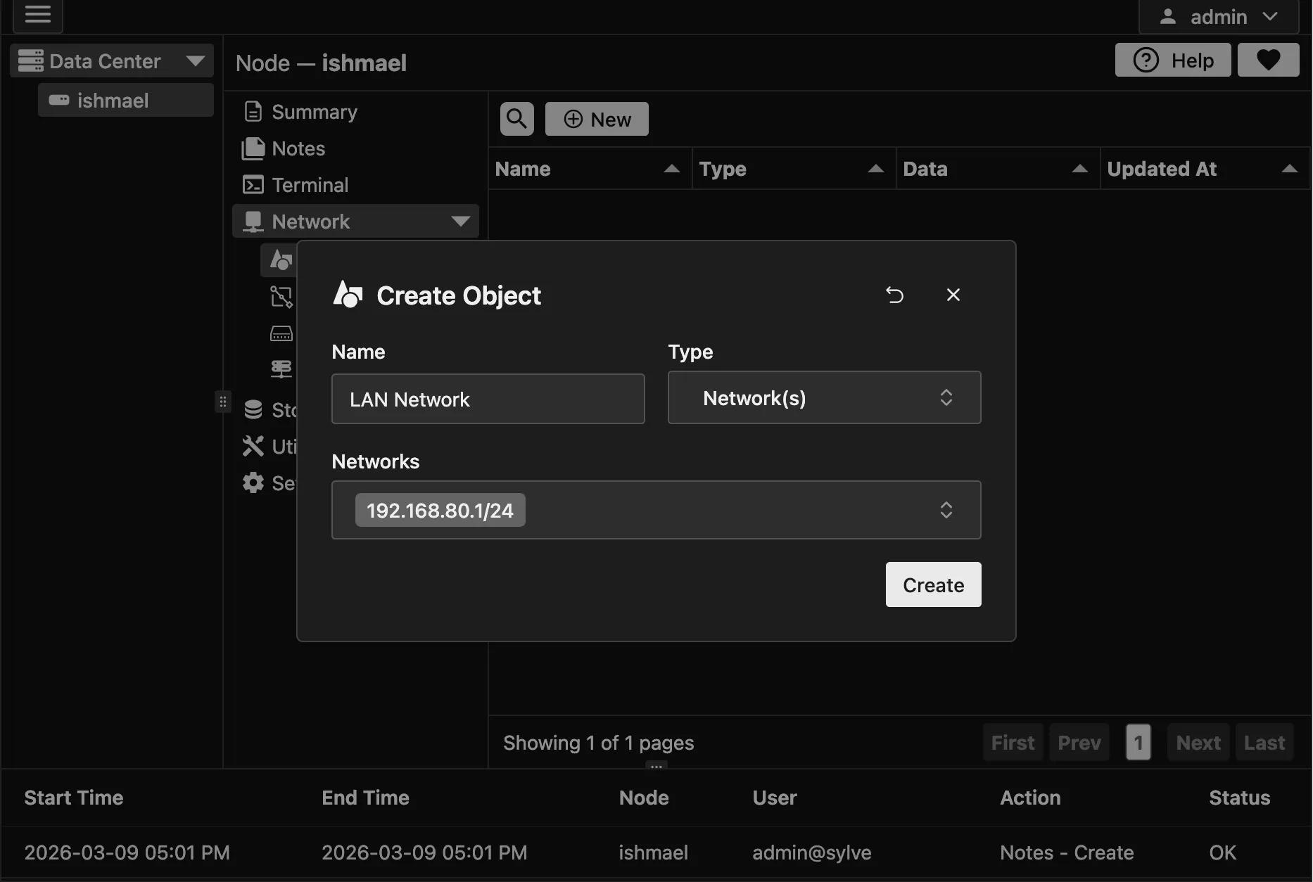 Add - Subnet Network Object